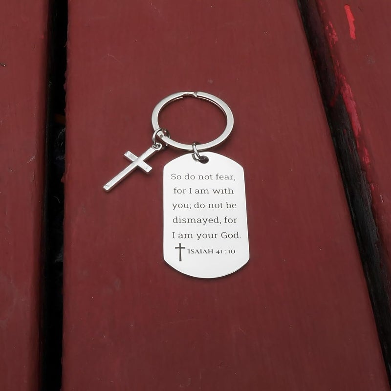 GiftYou Inspirational Scripture Metal Key Chains with Cross Pendant - Bible Verse Keychain Religious Gift for Christian - Image 5